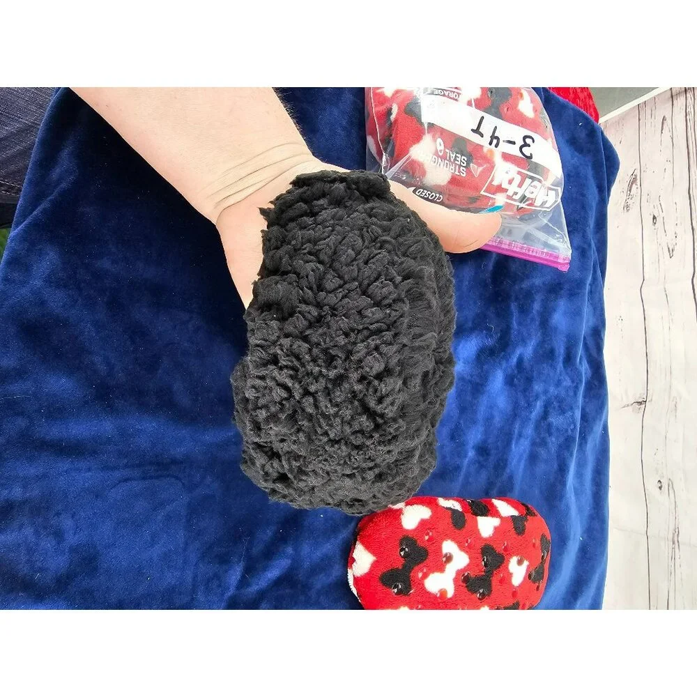 Minnie Mouse Slippers Slipper Socks Toddler Fleece‎ Girl Non Skid Disney 2T-3T